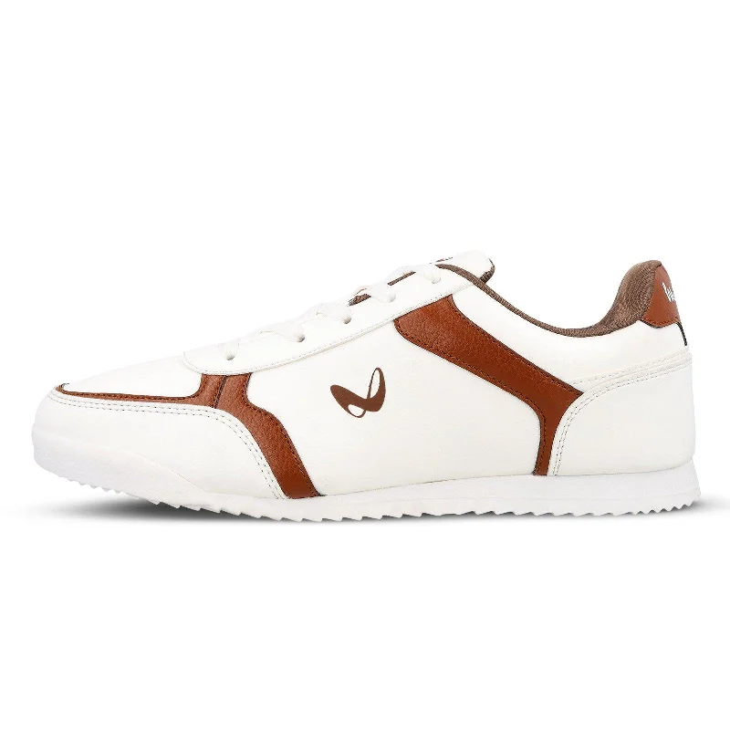 Men's sneakers with a rubber outsole for tractionMen's Low-Top Sneakers -  WY3459 White Brown