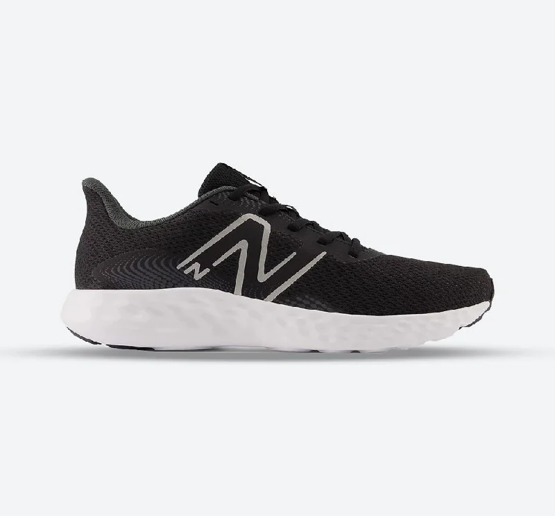 Men's sneakers with a padded collar and tongueMen's Wide Fit New Balance M411LB3 Running Sneakers - Black/White