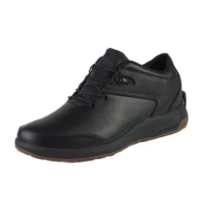 Men's walking shoes with a durable outer solePowerlace Leather Black Auto-Lacing Men's Walking Shoes