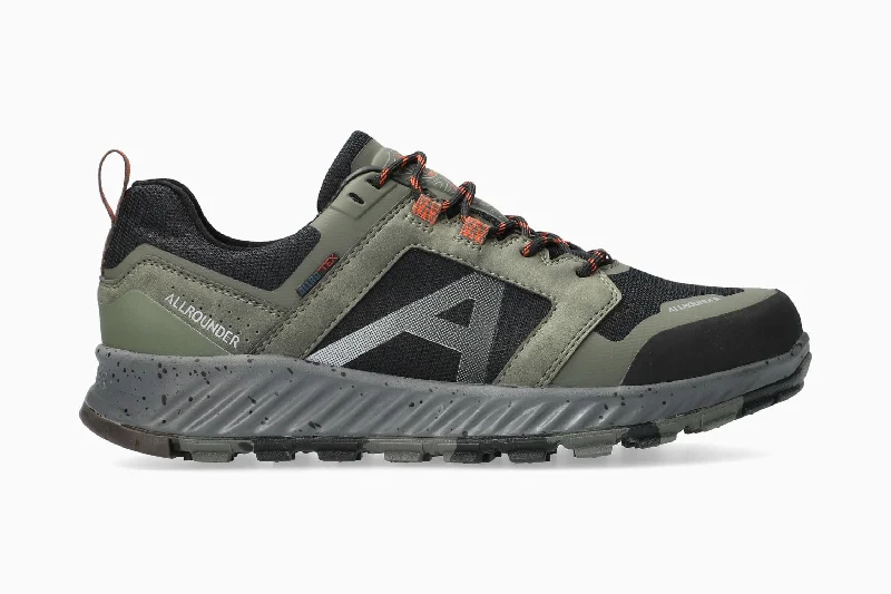 Men's sneakers with a decorative logo on the sideUzero-Tex - Dark Green