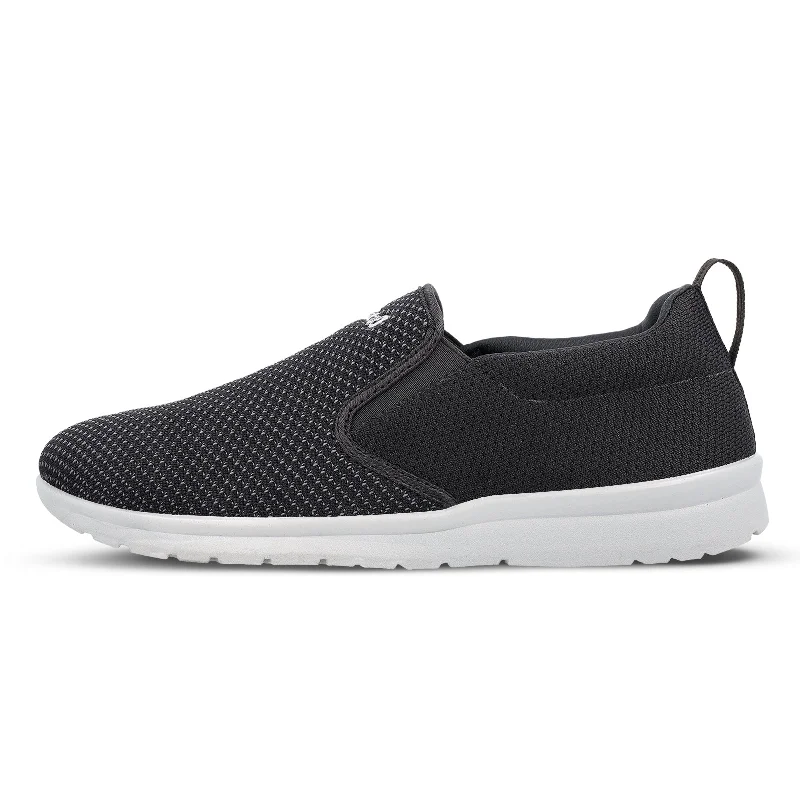 Men's sneakers with a padded collar and tongueWalkaroo Belly Shoes for Men - GY3456 Black Grey