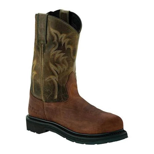 Men's cowboy boots with a tooled leather design98702 Old West Steel Toe