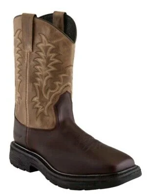 Western - style men's cowboy boots with intricate stitching98711 Old West Steel Toe