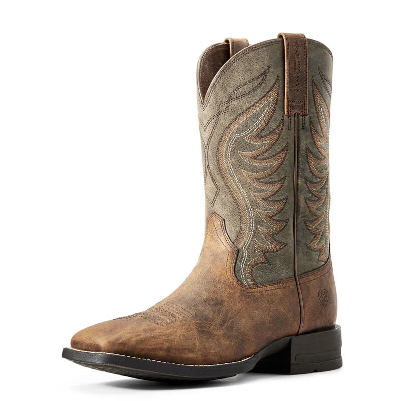 Men's cowboy boots with a leather sole for a classic lookAriat Amos Western Boot