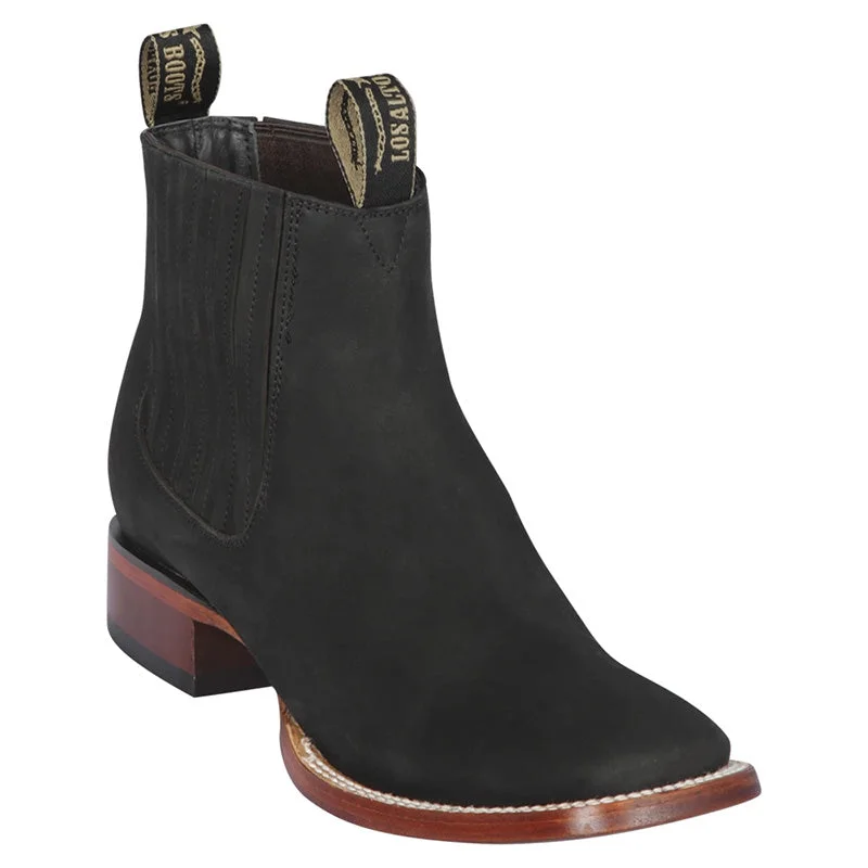 Desert - style men's ankle boots for a rugged appealBlack Square Toe Ankle Boots