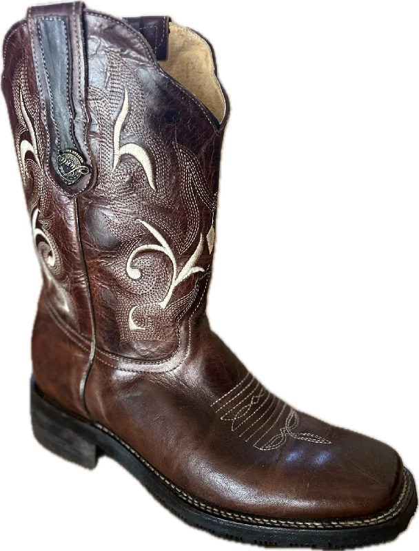 Men's cowboy boots in a dark brown leatherBSM1777 - not for a high arch