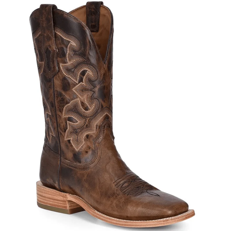 Men's cowboy boots with a distressed leather finishCorral Men's Moka Embroidered Wide Square Toe Western Boots A4264