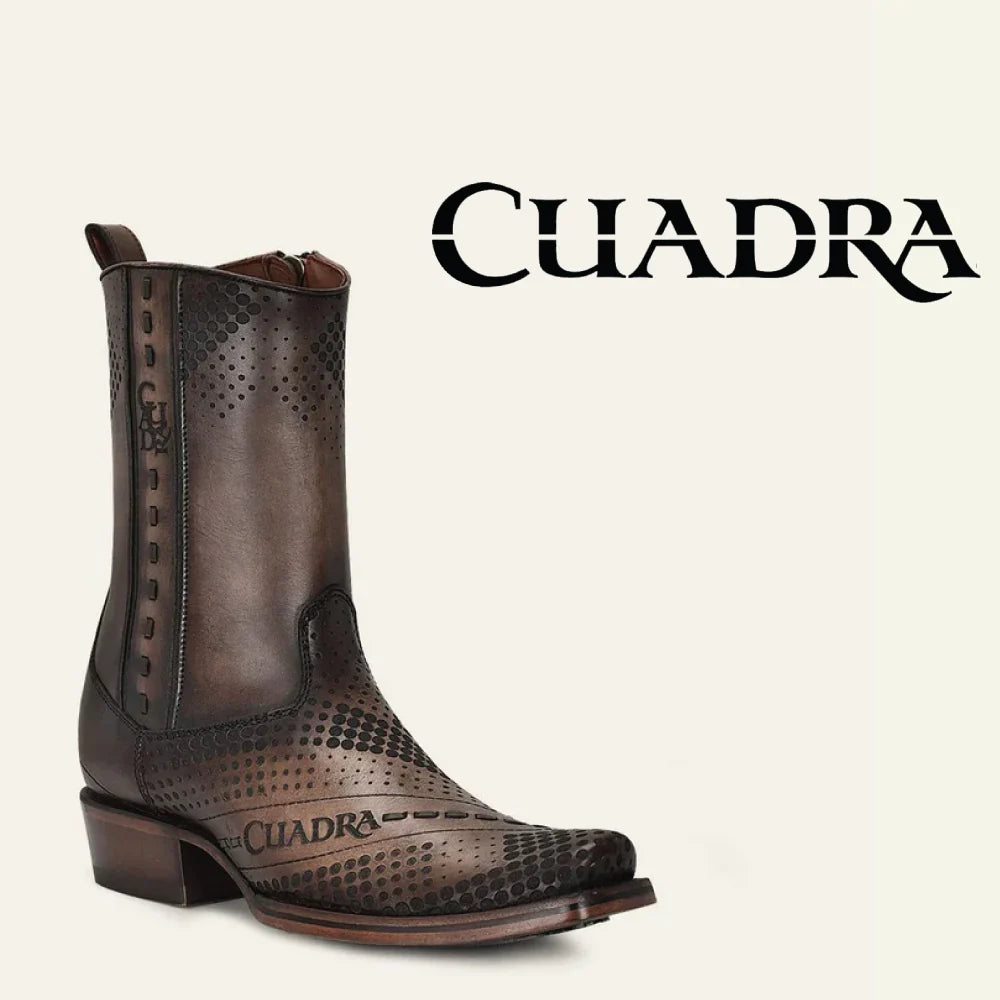 Men's cowboy boots with a leather sole for a classic lookMen's Cuadra Zipper Boots