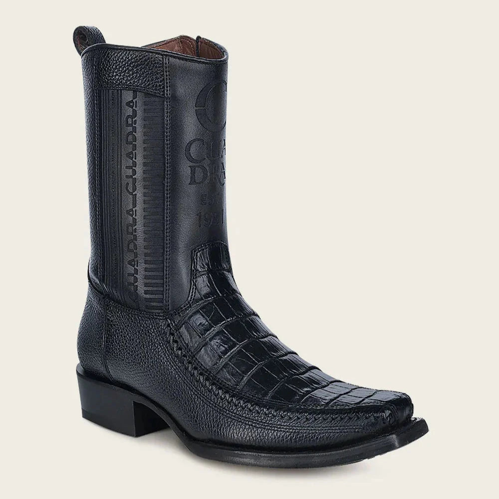 Men's cowboy boots with a pull - on strapCuadra Caiman Zip Up Boots