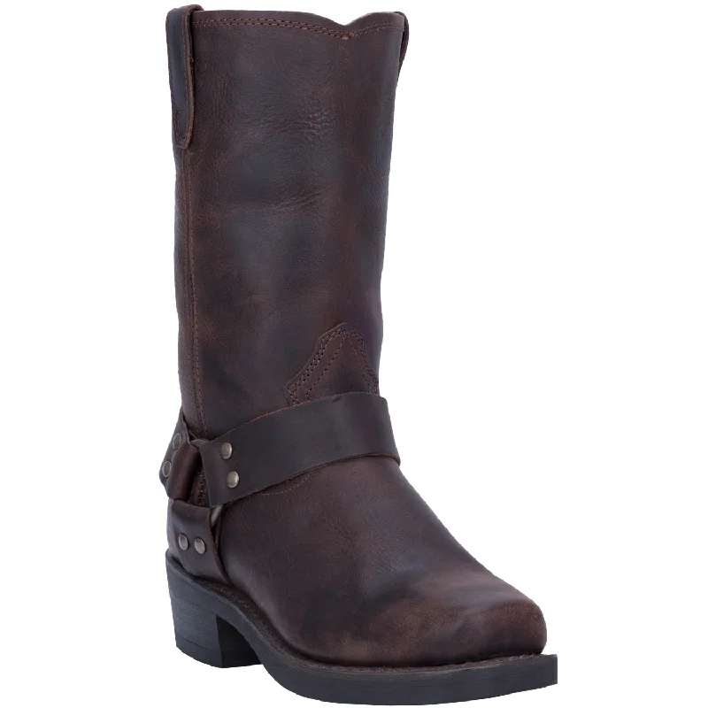 Men's cowboy boots with a silver - toned buckleDingo Mens Dean Motorcycle Boots Leather Gaucho