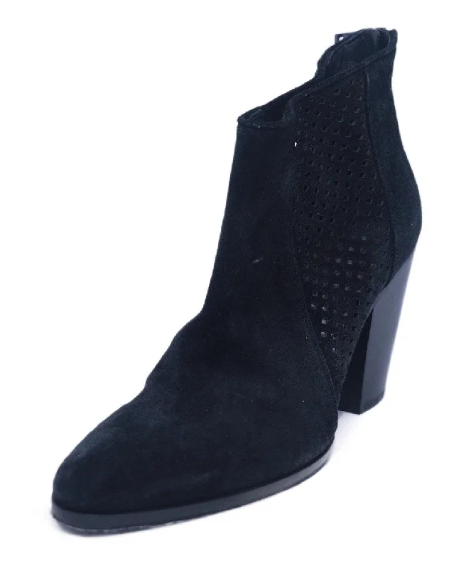 Men's tassel - adorned leather booties for a classic touchDVF Black Suede Cutout Booties sz 8