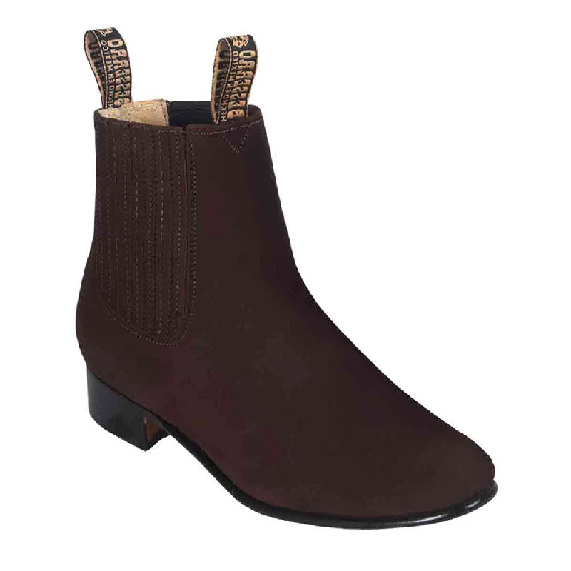 Vintage - inspired men's ankle boots with a round toeMen's Tabaco Nubuck Botin Charro