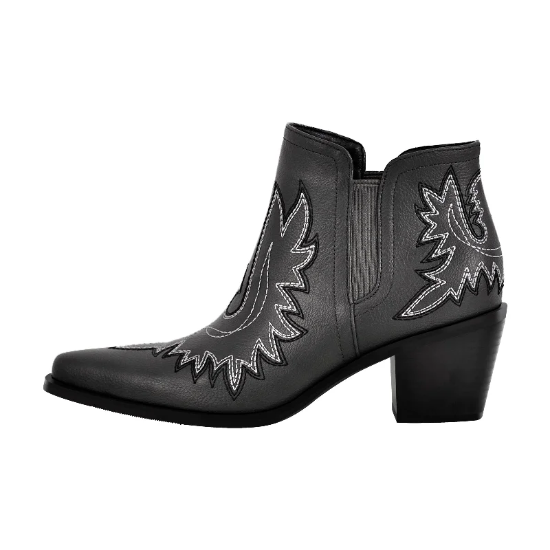 Men's cowboy boots with a decorative inlayEmbroidery Pointed Toe Western Ankle Boots