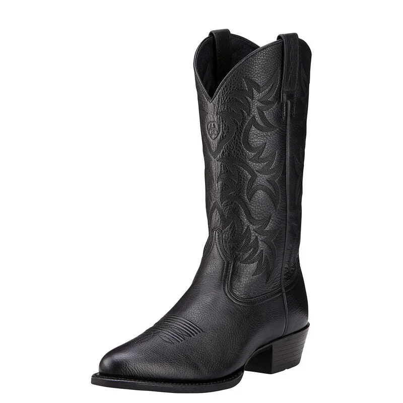 Men's cowboy boots with a rubber sole for tractionAriat Heritage R Toe Western Boot