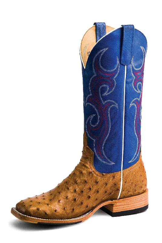 Men's cowboy boots with a leather lining for comfortHorse Power Mens Antique Saddle Royal Full Quill Ostrich Cowboy Boots