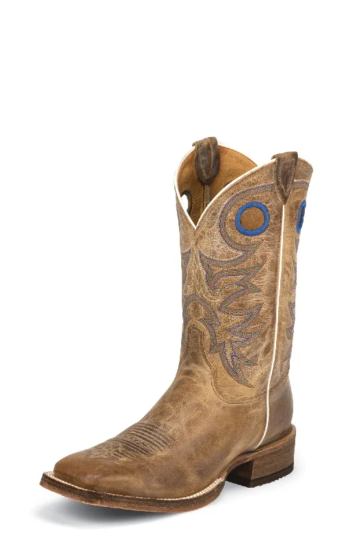 Men's cowboy boots with a spur ledgeJustin Mens Beige Cowhide Leather Western Boots 11in Chievo Bent Rail