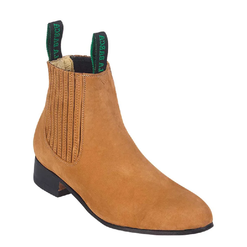 Insulated men's ankle boots for cold weatherSuede Botin Charro Nobuck Camel