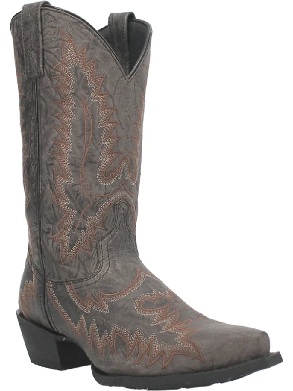 Men's cowboy boots with a tooled leather designLaredo 68545 Mens Kilpatrick Snip Toe Western Boots Grey