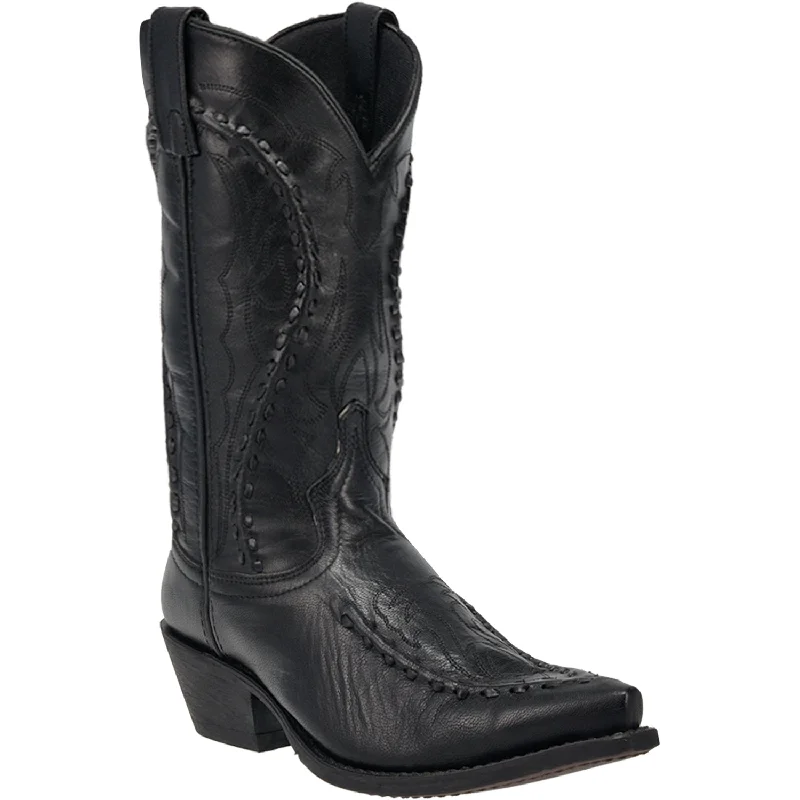 Men's cowboy boots with a leather sole for a classic lookLaredo Mens Laramie Cowboy Boots Leather Black