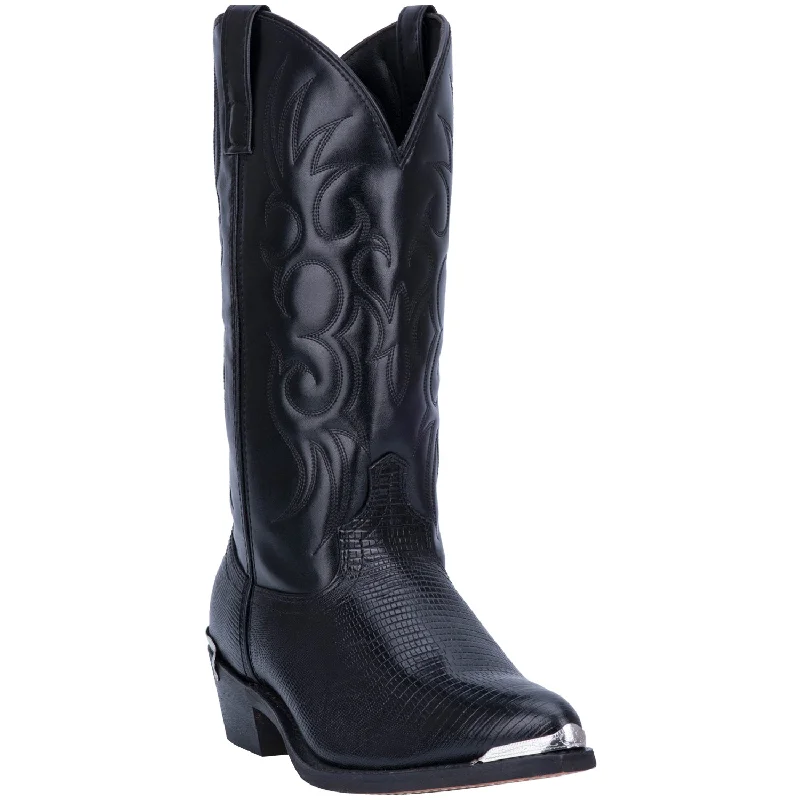 Men's cowboy boots with a high - heeled designLaredo Mens Atlanta Cowboy Boots Leather Black