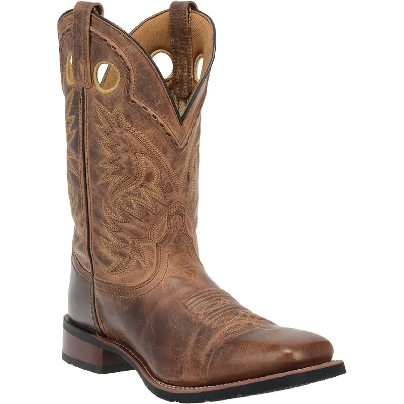 Men's cowboy boots with a leather sole for a classic lookLaredo Mens Tan Kane 11in Square Toe Cowboy Boots Leather