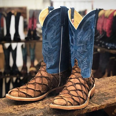 Men's cowboy boots with a rubber sole for tractionAnderson Bean Cigar Matte Big Bass Western Boot