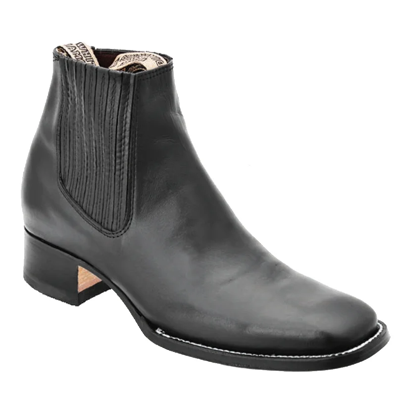 Faux leather men's ankle boots for a budget - friendly optionMens Black Square Toe Ankle Boots