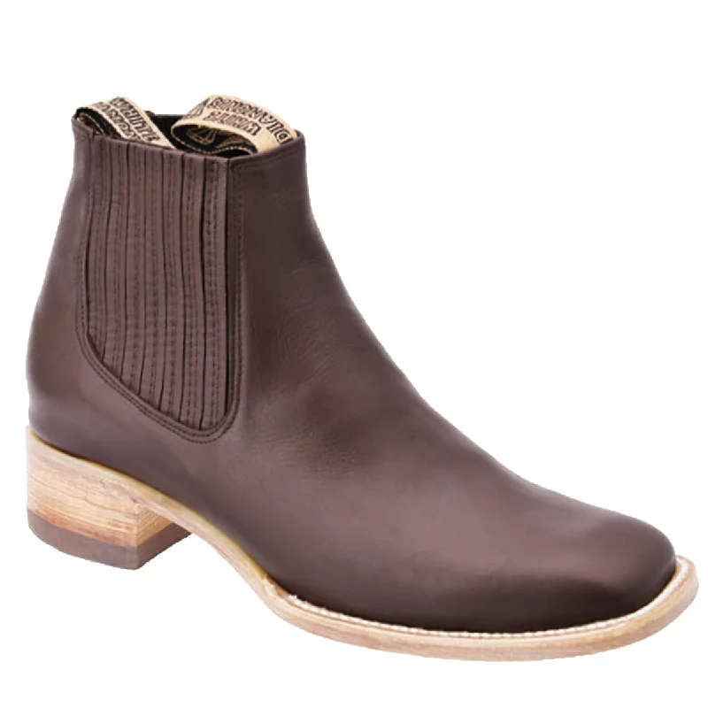 Vintage - inspired men's ankle boots with a round toeMen's Brown Square Toe Ankle Boots