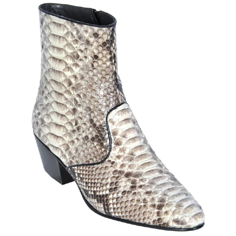 Men's ankle boots with a double - buckle strapMens Python Snakeskin Ankle Boots