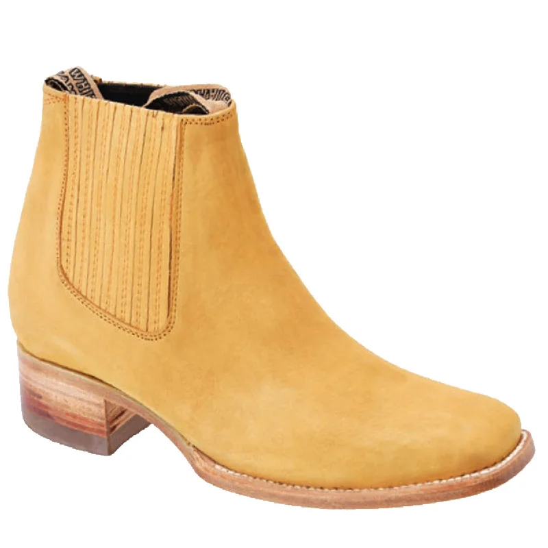 Suede men's ankle boots with a classic buckle designMen's Sand Brown Nubuck Ankle Boots