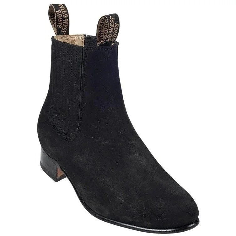 Men's ankle boots with a metallic accentMen's Wild West Nobuk Leather Round Toe Charro Short Boot 2616305