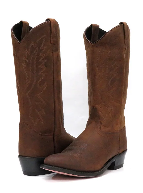 Men's cowboy boots with a decorative inlayOld West OW2011 Mens Narrow Round Toe Western Boots Brown