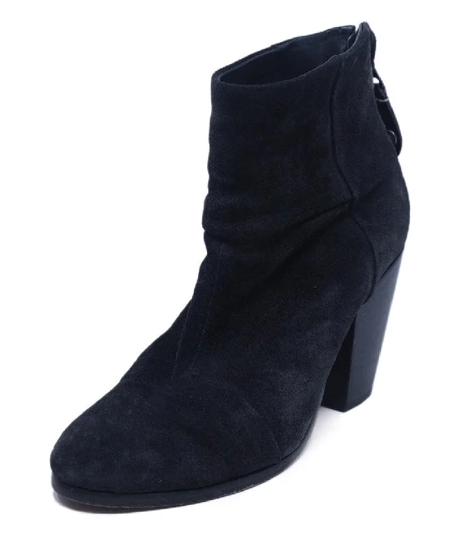 Men's tassel - adorned leather booties for a classic touchRag & Bone Black Suede Booties sz 8.5