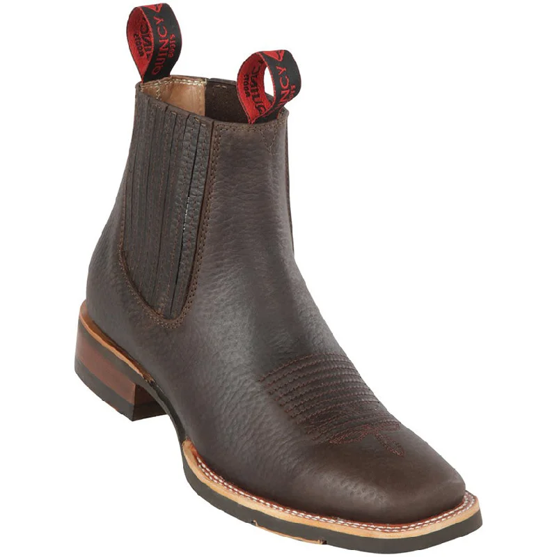 Men's ankle boots with a chunky sole for urban styleMens Brown Square Toe Ankle Boots