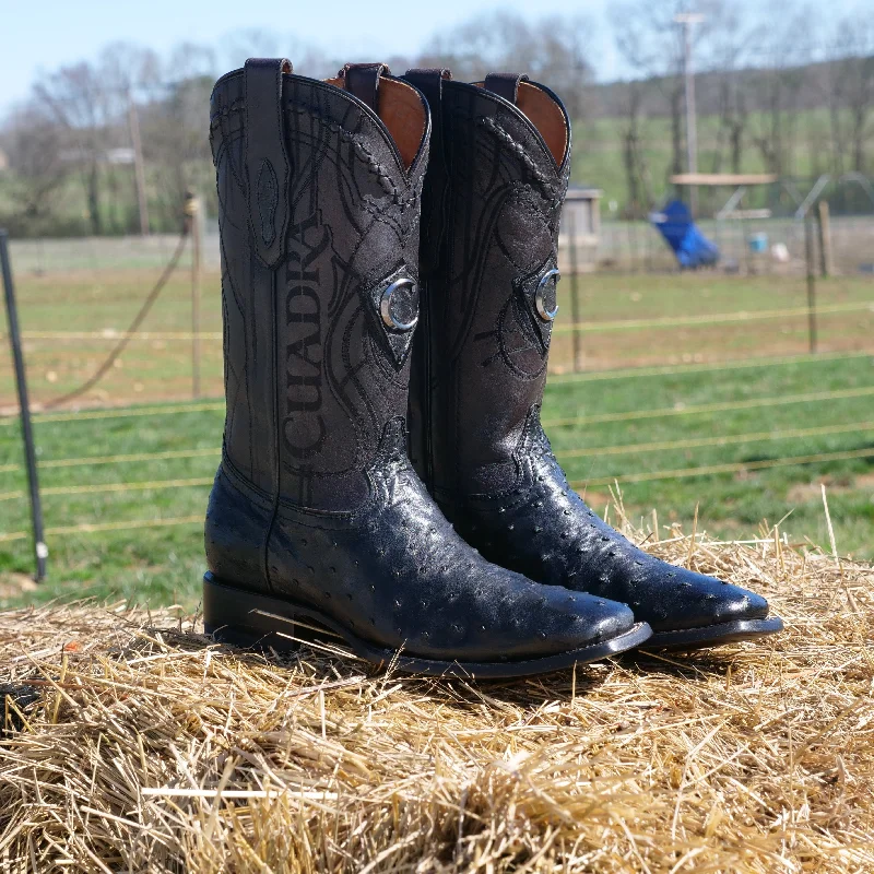 Men's cowboy boots with a spur ledgeMen's Cuadra Ostrich Square Toe Boots