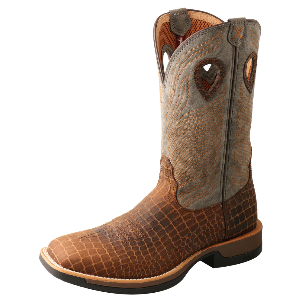 Men's cowboy boots with a rubber sole for tractionTwisted X 12" Tech X Boot