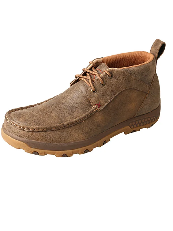 Men's cowboy boots with a spur ledgeTwisted X MXC0001 Mens Chukka Driving Moc With CellStretch Bomber