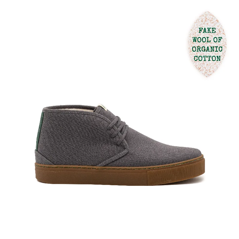 Men's perforated leather booties with a contemporary flairVegan winter bootie gray PYT012