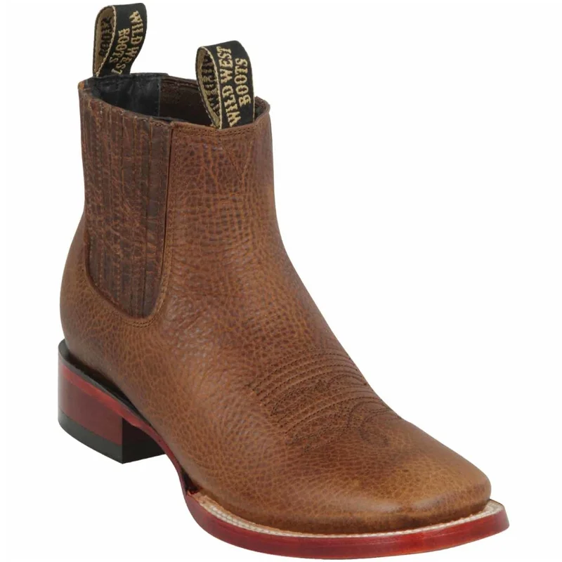 Men's ankle boots in a trendy burgundy colorWalnut Square Toe Ankle Boots