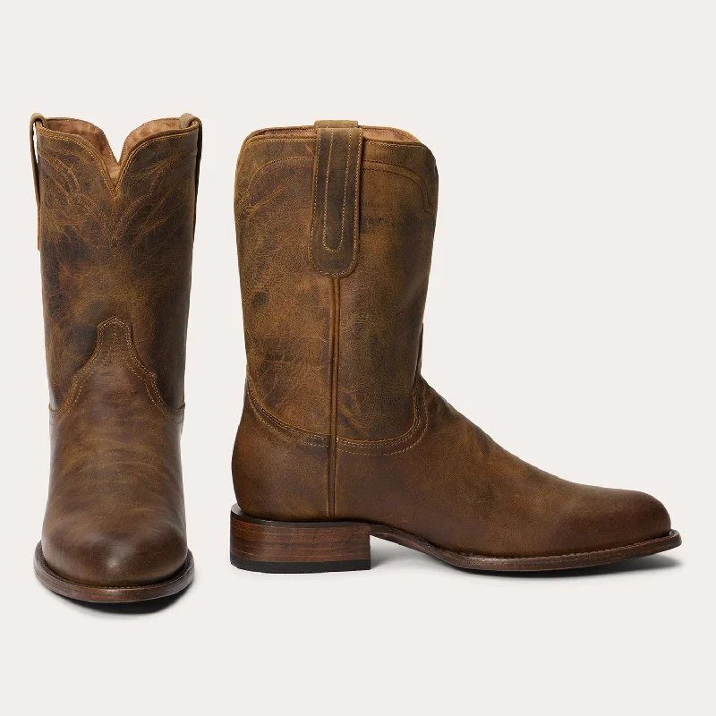 Men's western boots with a tooled leather design on the shaftCassidy Roper Boots