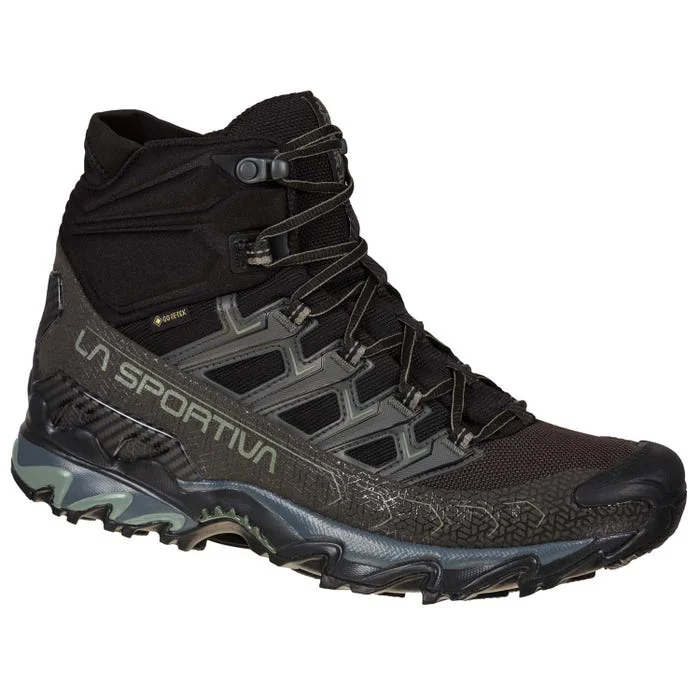 Men's hiking boots with a padded collar for comfortLa Sportiva Ultra Raptor II Mid Wide GTX Mens Hiking Boot - Black/Clay