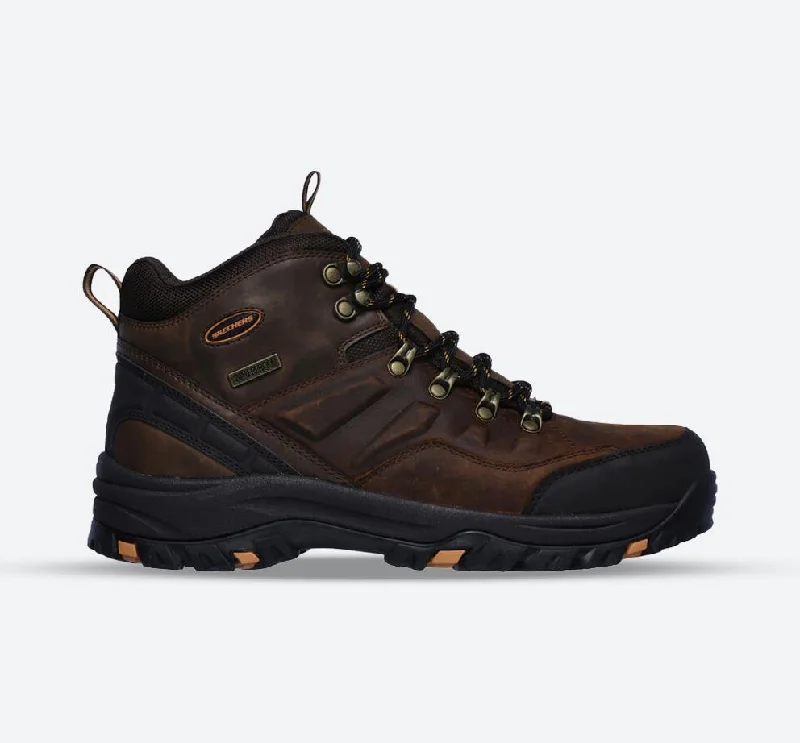 Men's hiking boots with a Vibram sole for tractionMen's Wide Fit Skechers 65529 Relaxed Fit Relment Traven Hiking Boots