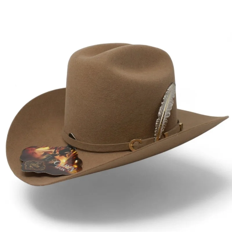 Men's genuine leather western boots with a snake - skin inlayOfficial Carin Leon Cowboy Felt Hat with Silver Feather Sahara