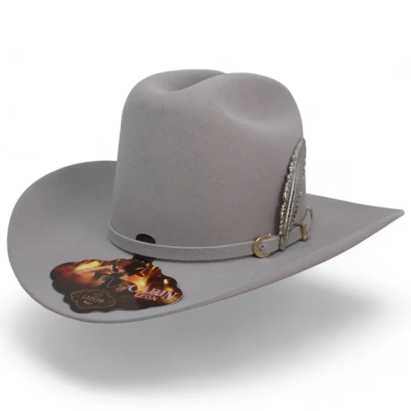 Men's western boots with a leather lining and a padded insoleOfficial Carin Leon Cowboy Felt Hat with Silver Feather Silver Gray