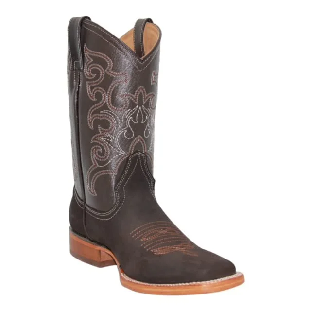 Vintage - style men's western boots with a square toe and spur ledgeMen's Genuine Leather Square Toe Cowboy Boot Vintage - style men's western boots with a square toe and spur ledgeMen's Genuine Leather Square Toe Cowboy Boot