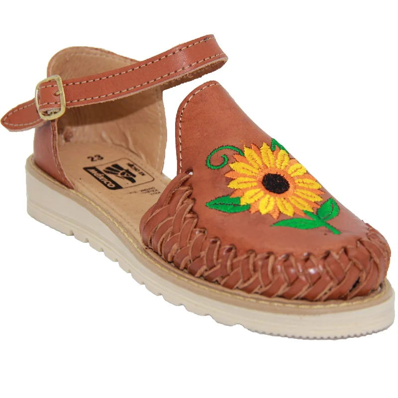 Men's western boots with a high - quality leather upper and a suede liningWomen's Brown Leather Sunflower Huarache Sandal