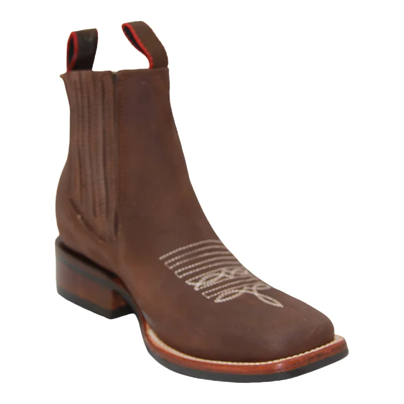 Alligator - embossed men's western boots for a bold statementWomen's Short Ankle Brown Leather Boot