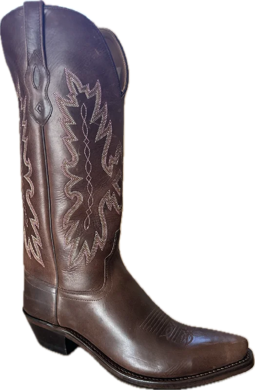 Men's western boots with a suede shaft and a leather soleTS1544