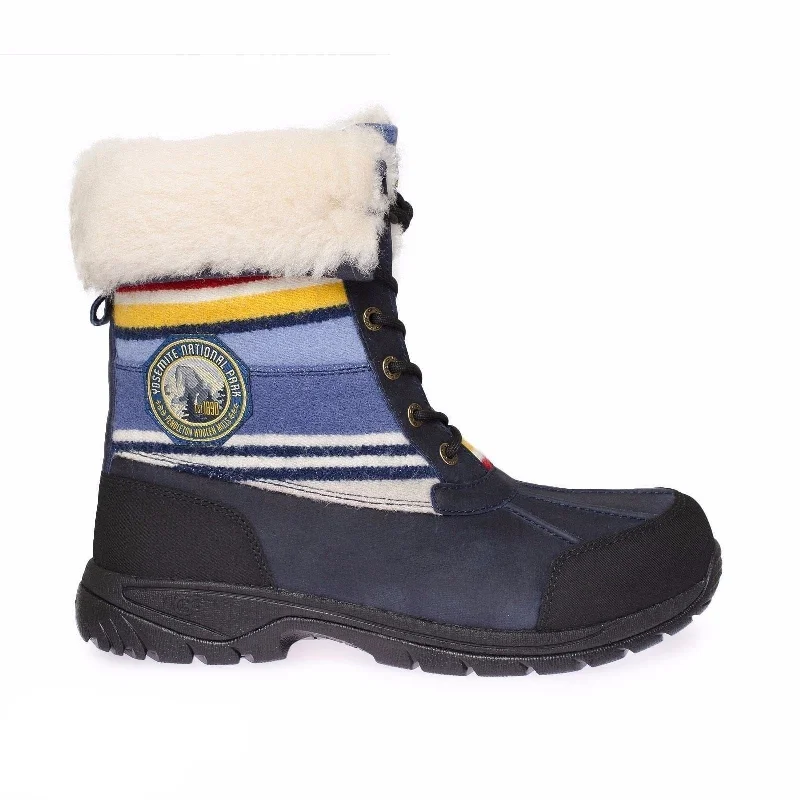 Men's neoprene - accented winter boots for shock absorptionUGG Butte Yosemite Navy Boots