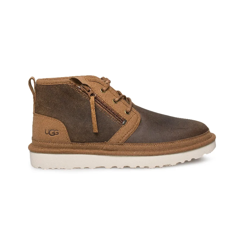 Men's suede and nylon hybrid winter boots for flexibilityUGG Neumel Zip Chestnut Boots - Men's